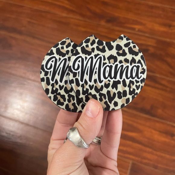 🎄 Animal Print Mama Car Coaster Set | Mama Coaster Set - Picture 1 of 8